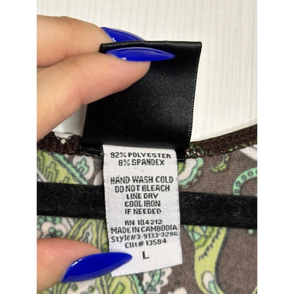 Vintage Y2K Paisley Print Top Size L - Picture 6 of 6